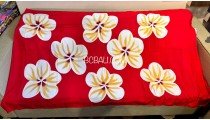 Handcrafted Rayon Sarong Hand Painted Flower Design by Balinese Artisans